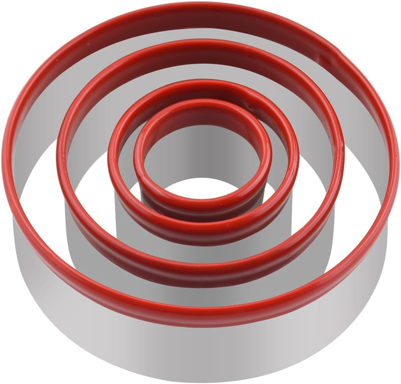 4Pcs round Cookie Cutter Set, Small Circle Cookie Cutter Size 1″, 1.4″, 2″,3″, S