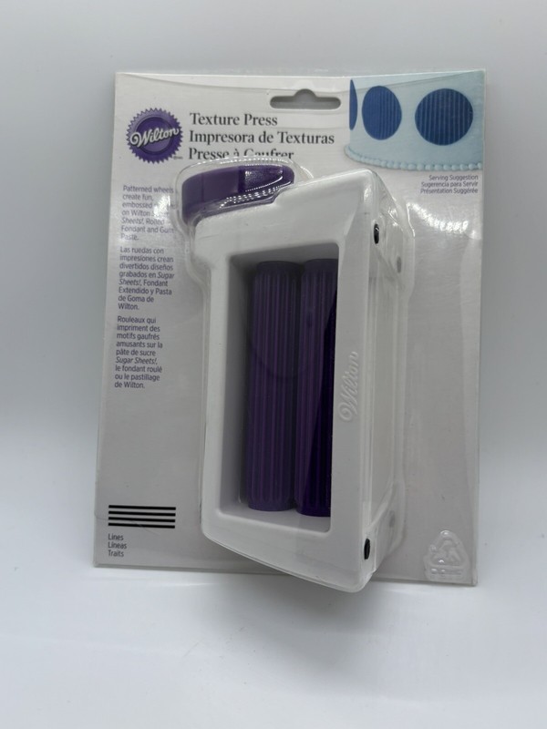 Wilton Texture Press Dots Lines Diamond Cake Cupcake Decorating Fondant New