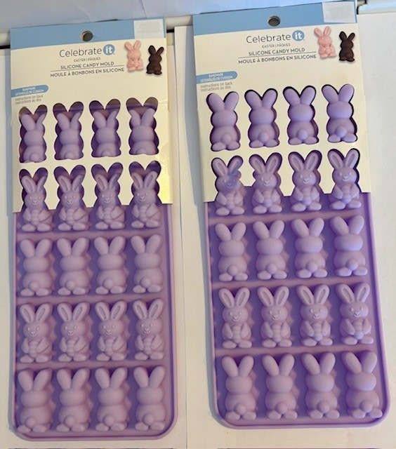Tiny Bunnies Silicone Candy Molds 2 designs 20-cav. Celebrate It Easter lot of 2