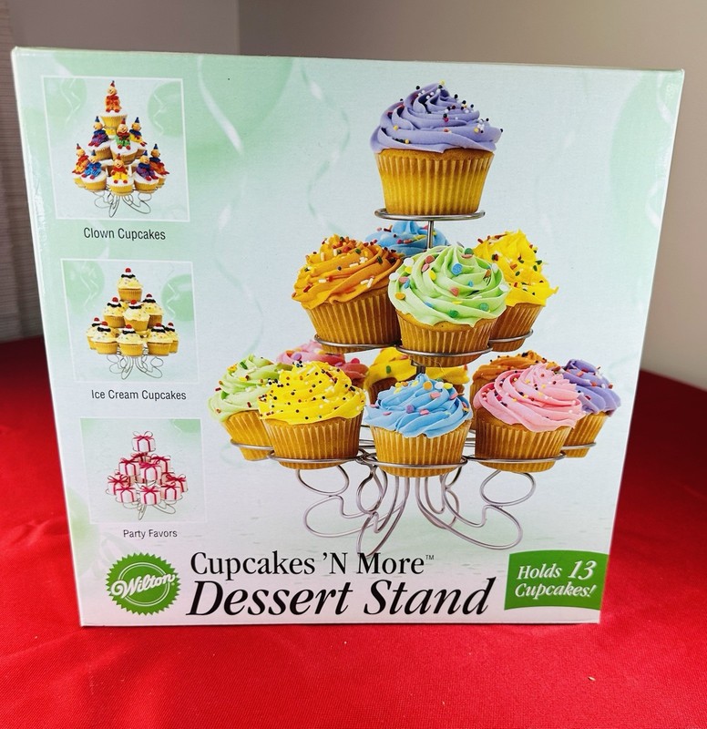 Cupcake & Dessert Stand Display Rack Holds 13 Cupcakes – Spiral Wire Tower Party
