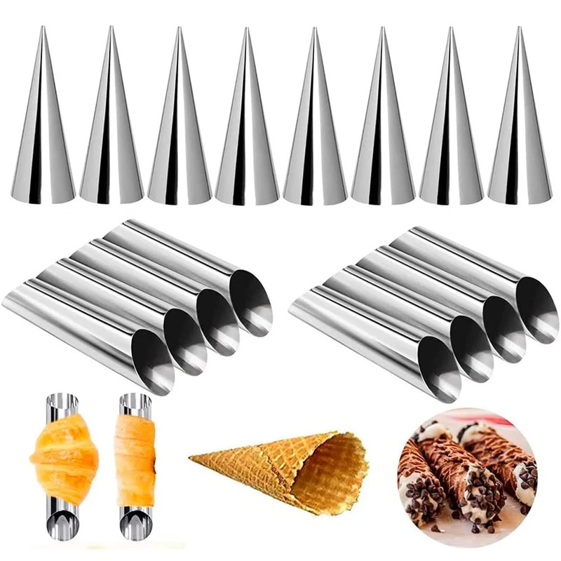 16 Pcs Stainless Steel Cannoli Tubes – Nonstick Cream Horn & Pastry Roll Baking gallery