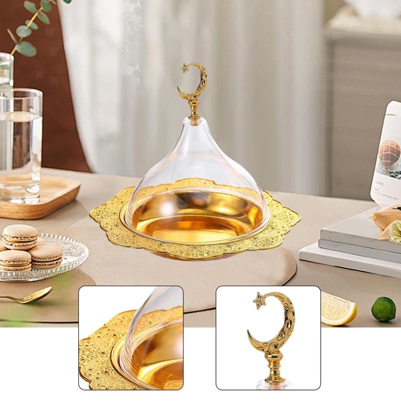 Cake Plate with Lid Small Covered Fruit Tray Bowl Multipurpose Cupcake gallery