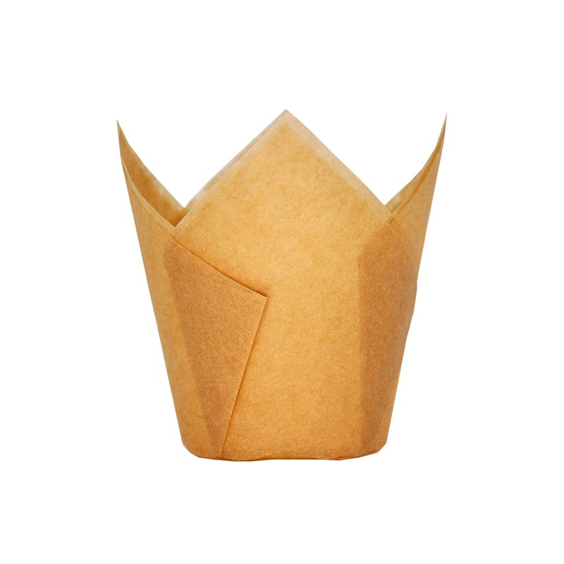 Large Muffin Greaseproof paper Baking cupcake cups, 2-1/4″ x 4″ Natural Tulip…