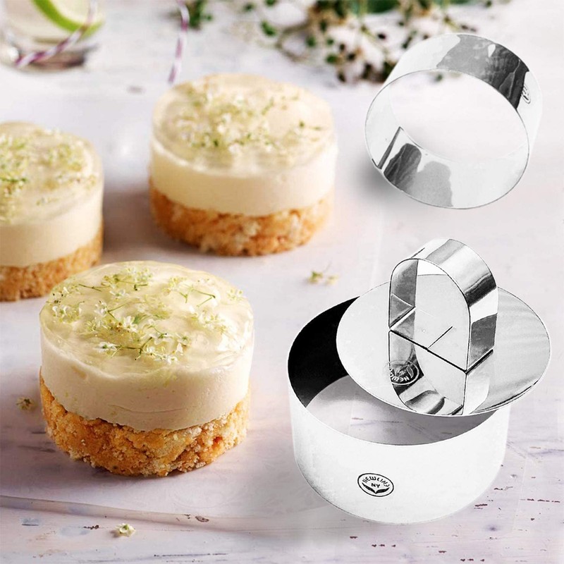 NewlineNY Stainless Steel Dessert Rings (12 Pcs) Round Square Rectangular App... gallery