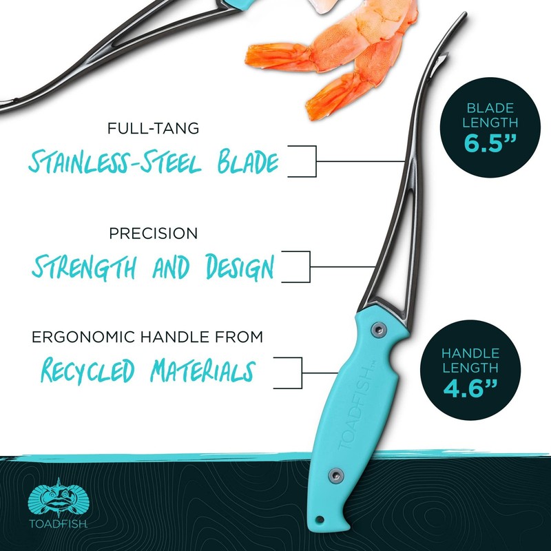 Toadfish Shrimp Deveiner Tool - Prawn & Seafood Peeler - Frogmore Shrimp Clea... gallery