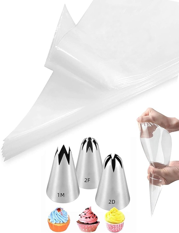 Churro Piping Tips & Bags Set,Extra Large Piping Tips 9FT Eclair &Star gallery