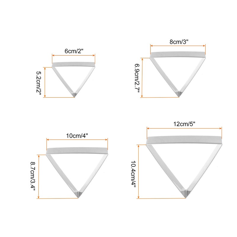 Triangle Cookie Cutter Set Assorted Sizes Stainless Steel Geometric Cutter gallery