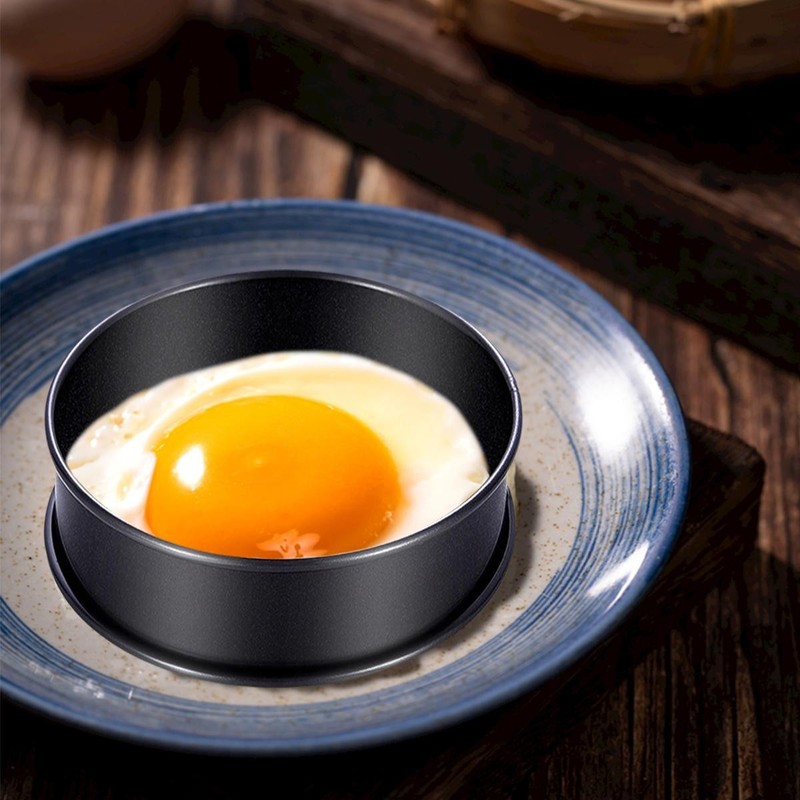 8pcs Black Stainless Steel 10cm Nonstick Rings for Baking Pastries gallery