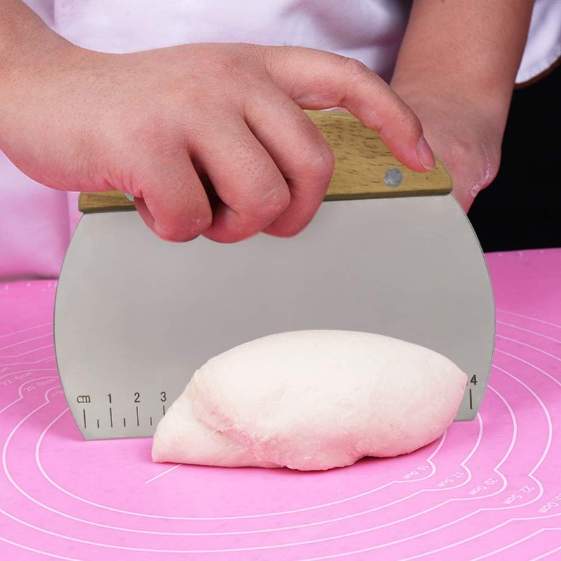 Dough Scraper, Stainless Steel Dough Pastry Scraper Cutter Chopper with Non-S... gallery