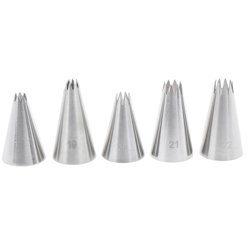 9pcs Open Star Cream Piping Nozzles Cake Decorating Set Metal Pastry Bag Tips AL gallery