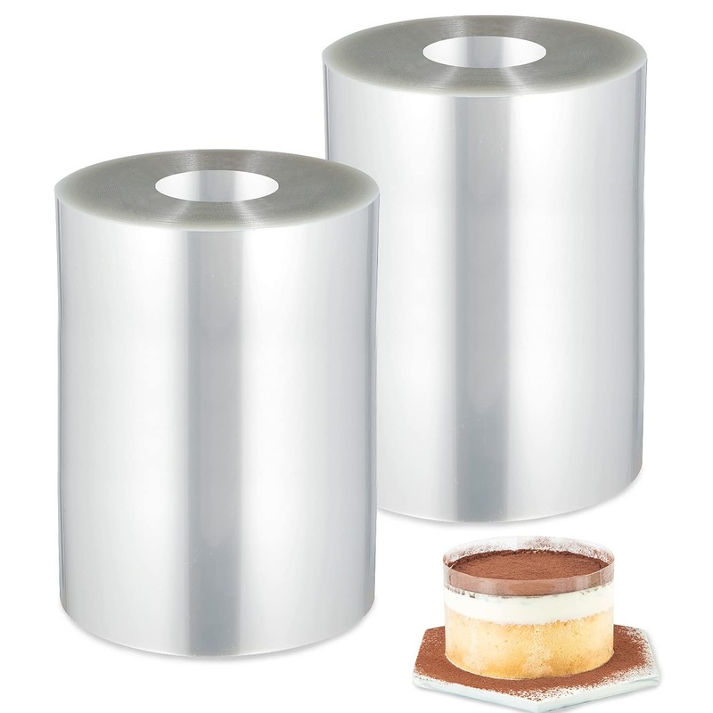2 Pack Cake Collar Transparent Mousse Rolls Clear Acetate Sheets 7.87×394 In