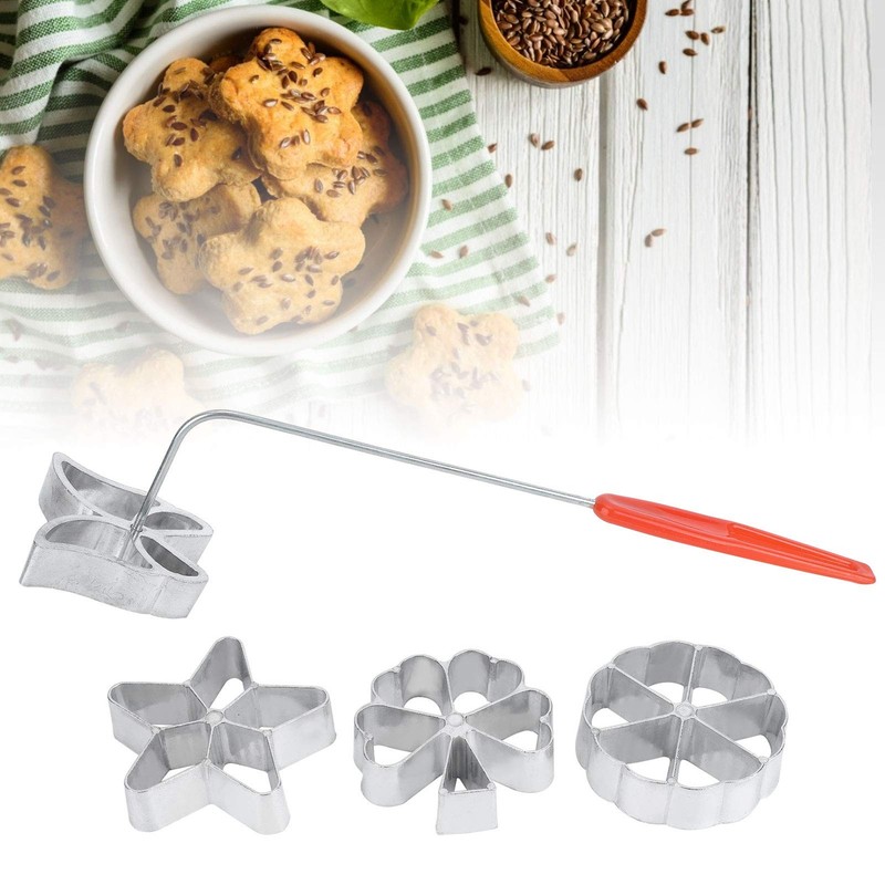 4 PCS Aluminum Alloy Cookie Bunuelos Cake Mold With Handle Kitchen Dessert gallery