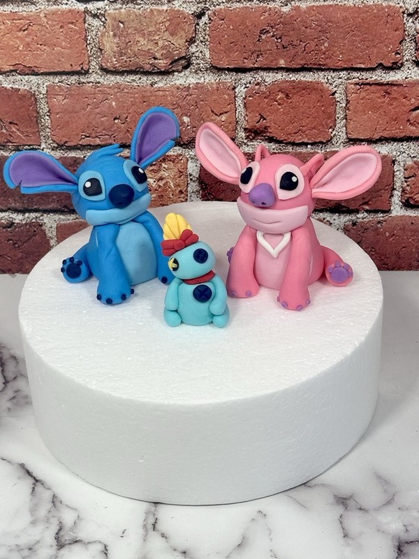 ✨Stitch, Angel & Scrump 3D Fondant Cake Toppers – Perfect for Cakes and Parties✨ gallery