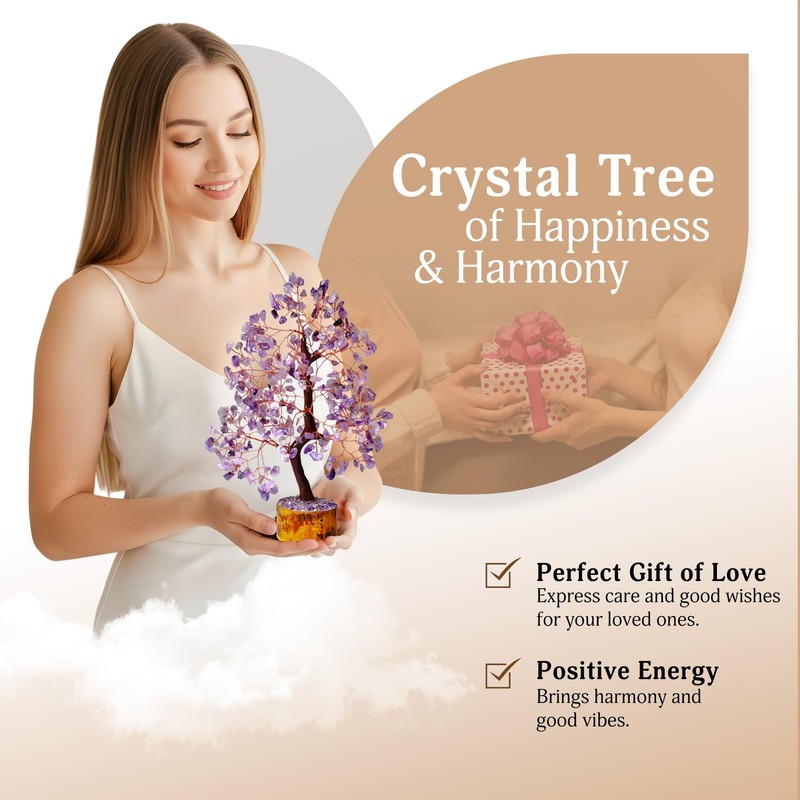 Yatskia Amethyst Crystal Tree Of Life Crystal Tree For Positive Energy Purple gallery