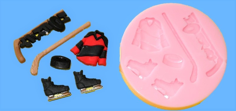 Hockey Silicone Cake Mold Topper Shock Clay Etc.