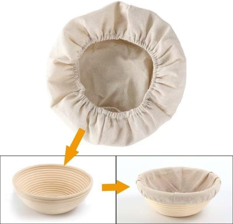 6 Pcs Bread Proofing Basket Cloth Liner,3 Pcs 10"Oval & 3 Pcs 9" Round Liner gallery
