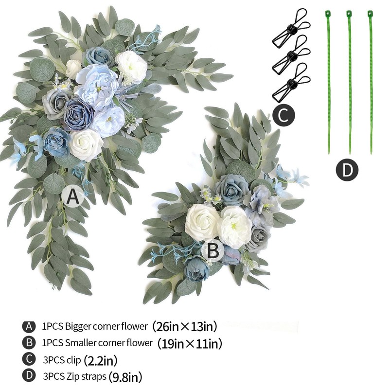 Piklado Faux Flower Swag Set of 2 for Wedding Arch & Welcome Signs gallery