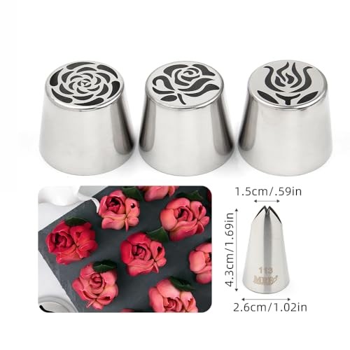 15 Pieces Extra Large Cake Decorating Russian Flower Piping Tips Set, 3 XXL gallery