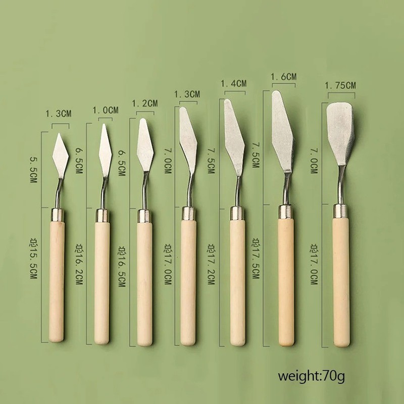 7Pcs Cake Palette Knife for Baking Mini Oil Spatula Art Small Clay Tools for Dec gallery