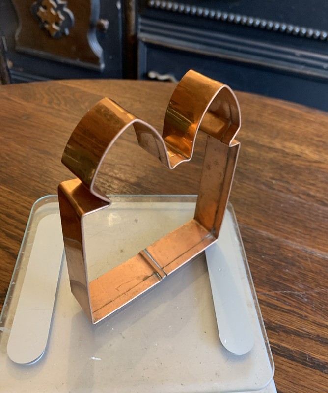 Gift Box W/ Bow On Top Present Shaped Copper Cookie Cutter 5.5”x4.5”x1”