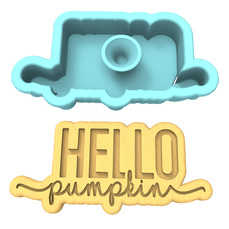 Hello Pumpkin Cookie Cutter & Stamp #1 | Leaves Autumn Leaf Halloween Fall Baby gallery