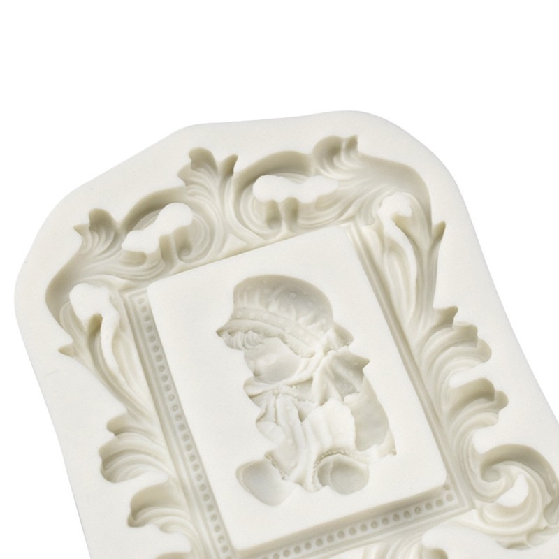 Silicone Craft Mold European Style Frame Baby Fondant Soap Chocolate Candy Mold gallery