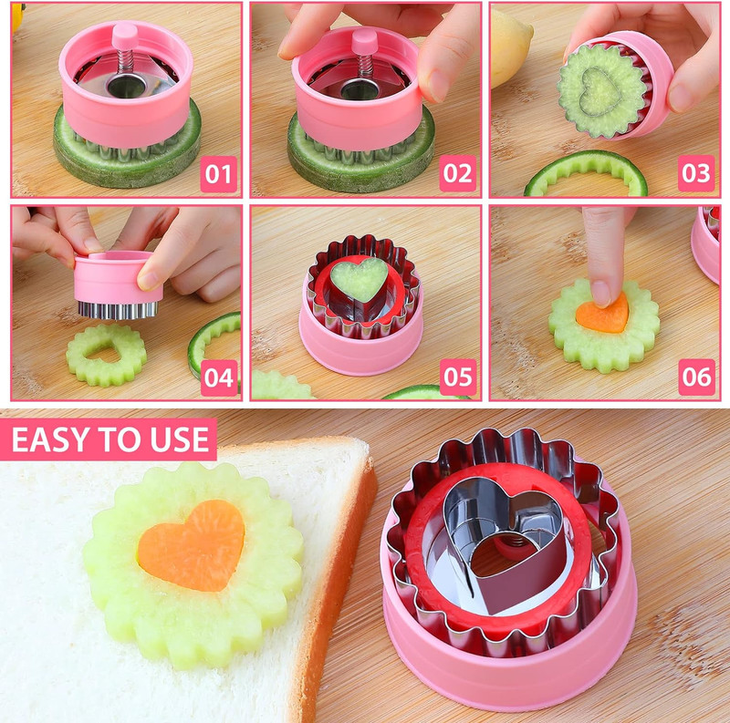 Heart Cookie Cutters Set,6 Pcs Uncrustables Maker Bread Cutters Heart Shapes DIY gallery