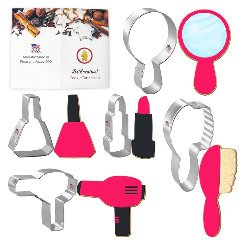 Brand Diva Cookie Cutters 5 Piece Set 2.75" Nail Polish 3.75" Mirror 2.75" Hair