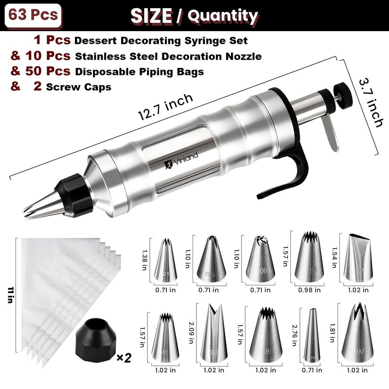 Dessert Decorating Set Icing Piping Kit Frosting Piping Kit Stainless Steels ... gallery