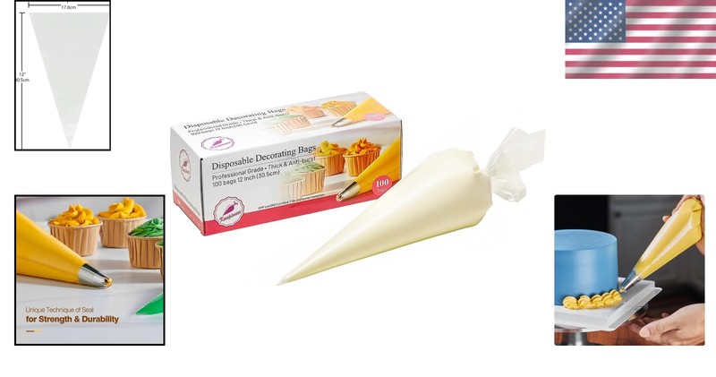 Versatile 12-Inch Disposable Cake Decorating Bags – 100 Count for All Treats gallery