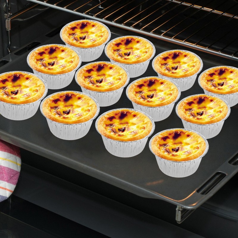 100 Pcs Egg Tart Pans Aluminum Foil Molds Baking Cups Muffin Tins gallery