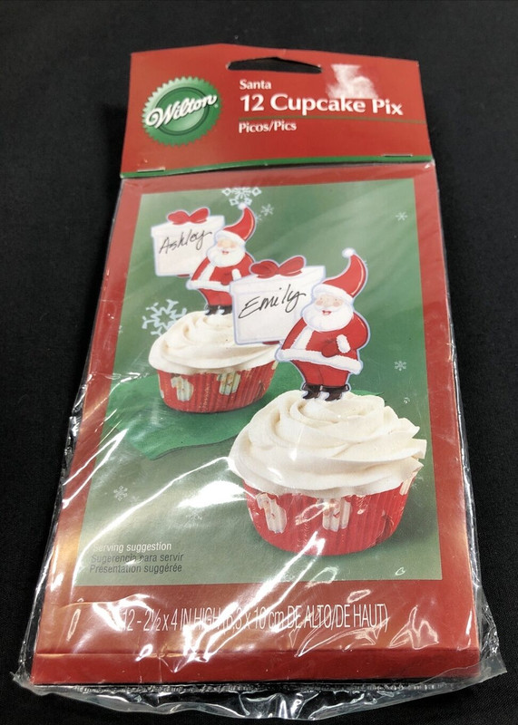 Wilton 12 Santa Cupcake Pix Write On Name Tags