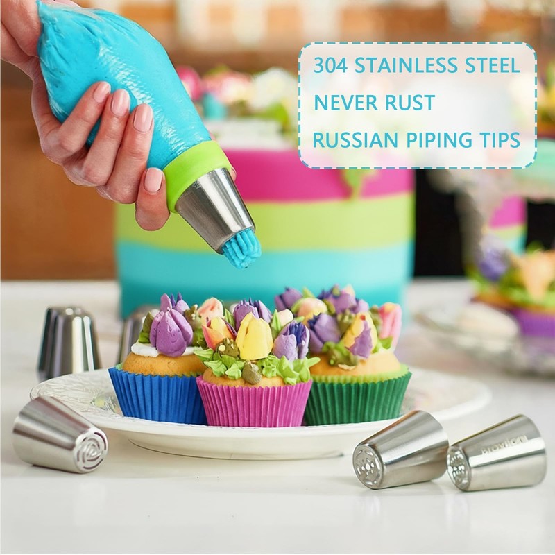 Cake Decorating Kit with Storage Case, 284PCS Baking Accessories, Piping Bags... gallery