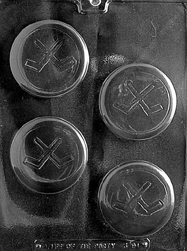 S091 Hockey Puck Chocolate Candy Soap Mold w/Instructions