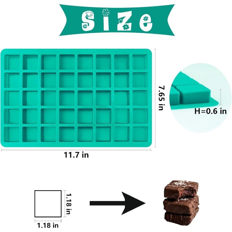 Square Chocolate Mold Silicone Cube Mold for ,Candy, Ice Cubes, Ganache, Gummy gallery