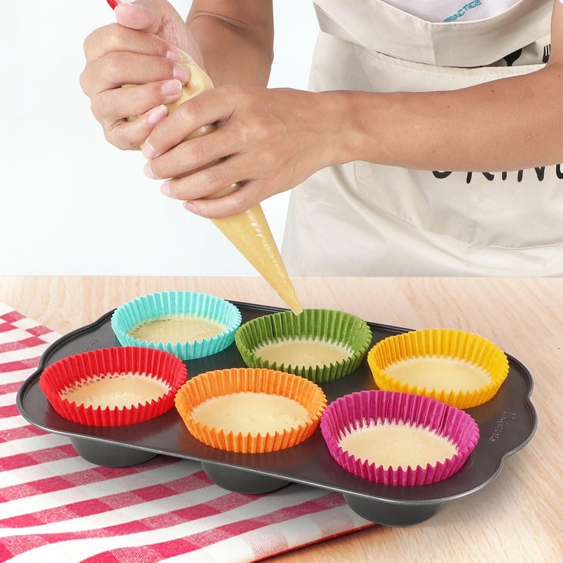 Bright Rainbow Jumbo Cupcake Liners Extra Large Muffin Baking Cups 300-C gallery