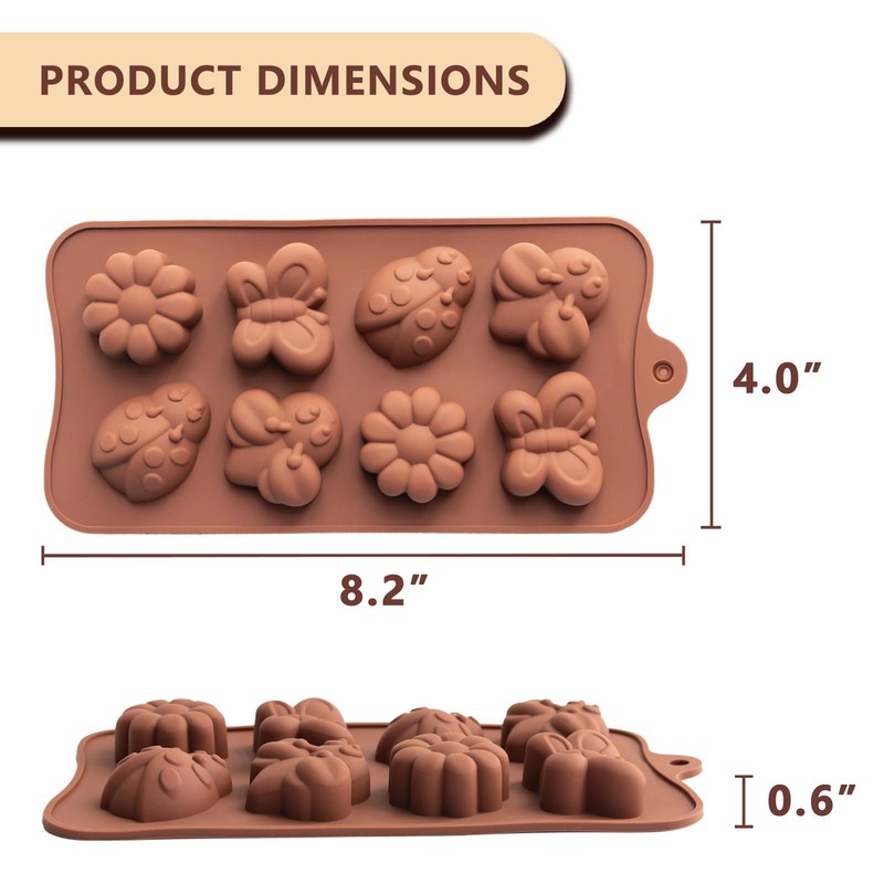 6 PCS FoodGrade Silicone NonStick Animal Shape Chocolate Candy Mold Set gallery