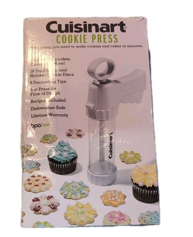 Cuisinart Manual White Cookie Press 18 Discs and 6 Decorating Tips for cupcakes gallery