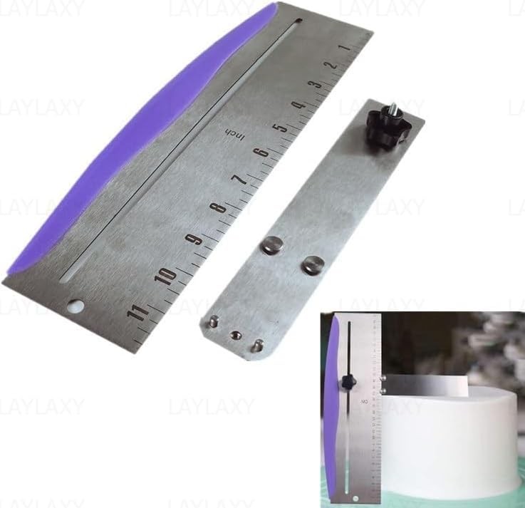12 Inch Stainless Steel Cake Scraper, Leveler and Smoother, Icing Spatula, Pe... gallery