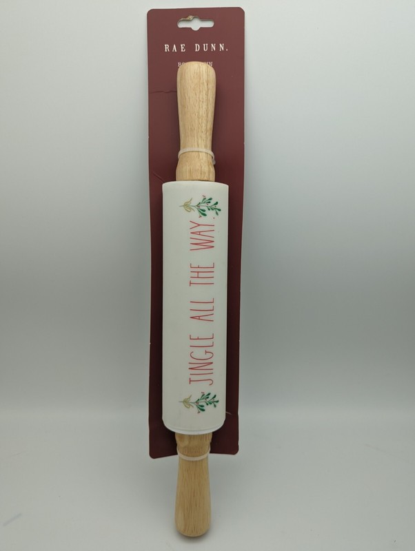 Rae Dunn Christmas Rolling Pin “Jingle All The Way” Brand New gallery