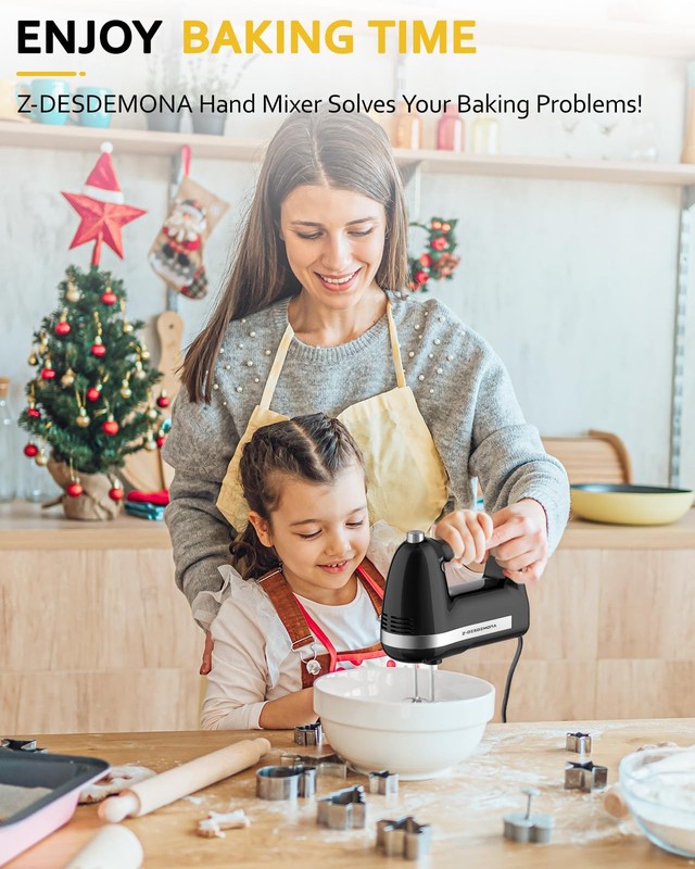 Electric Hand Mixer, Powerful 300W Hand Mixer Electric Handheld with 304 Beat... gallery