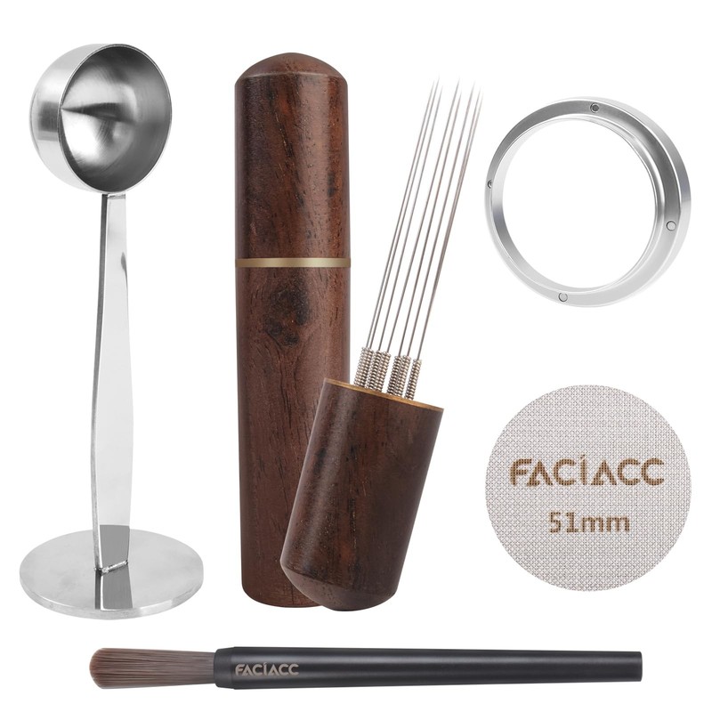FACIACC 51mm Espresso Accessories Kit, Wdt 51MM Coffee Tamper spoon, Black
