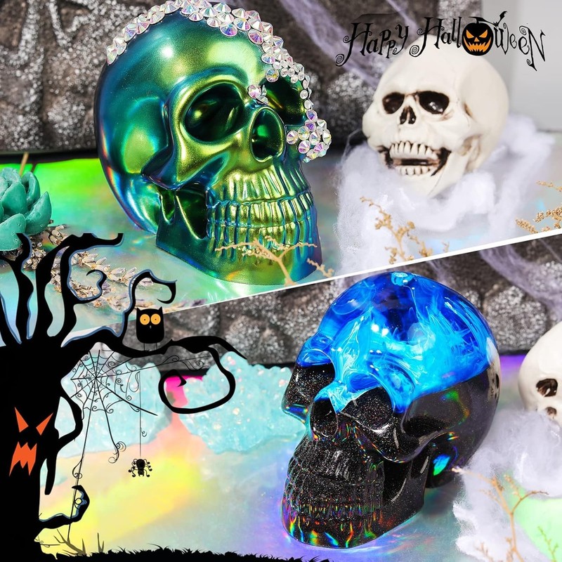 Realistic Skull Silicone Mold for Epoxy Casting - Perfect for Unique Candles gallery