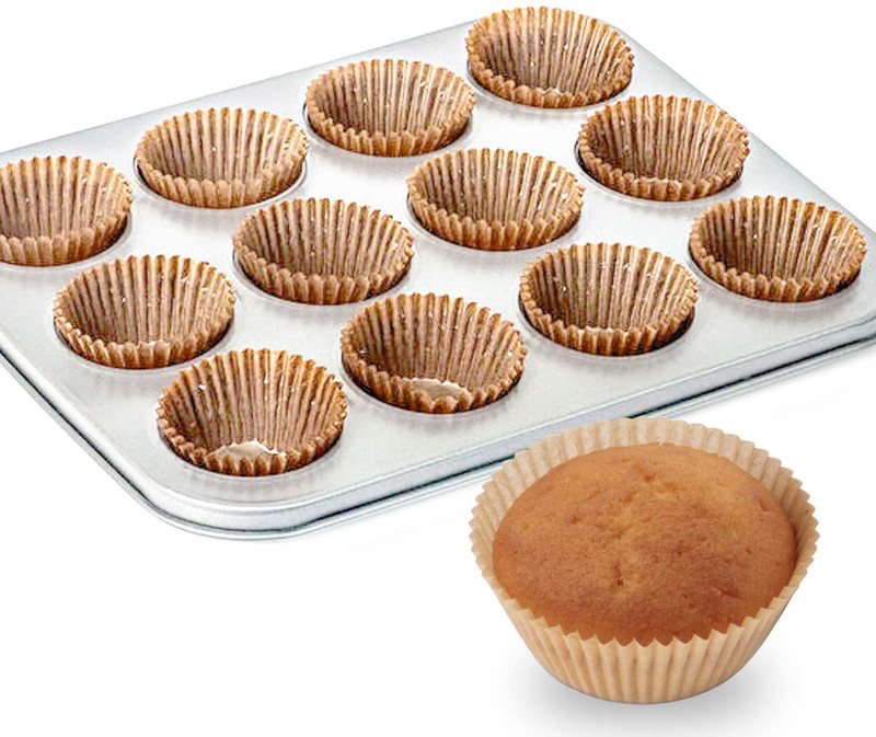 Standard Natural Cupcake Liners 500 Count Greaseproof Food Grade Muffin Baking gallery