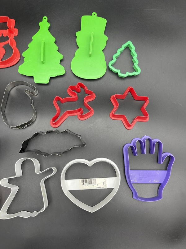 Lot of 14 Cookie Cutters Holiday Christmas Halloween Valentines Day gallery