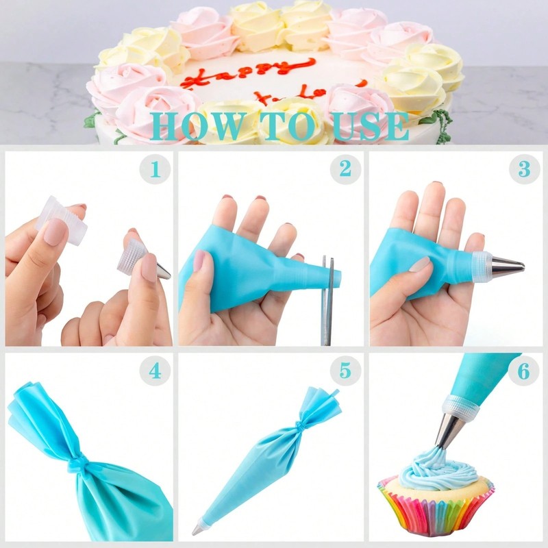 Beginner Cake Decorating Kit Turntable Piping Tools Creative Baking Set Easy Lea gallery