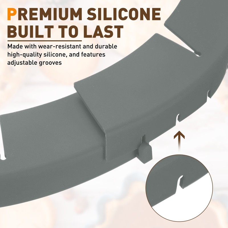 Adjustable Silicone Pie Crust Shields, 2Pcs Crust Edges Protectors, Gray gallery