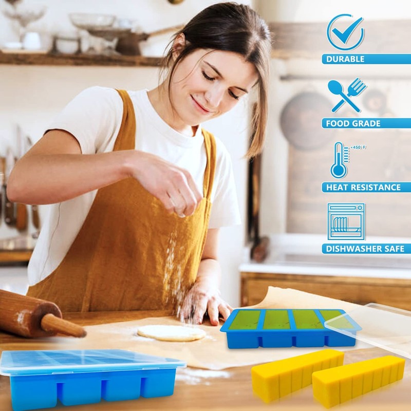 Silicone Butter Mold, Lid, Non-Stick Tray, 8 Tablespoon Cavity, Standard Stick gallery