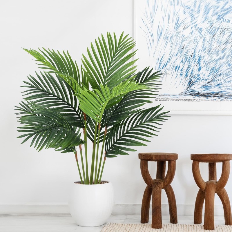 Yepdin 4 Ft Artificial Areca Palm Tree Tropical Silk Plant Faux Plant Tall