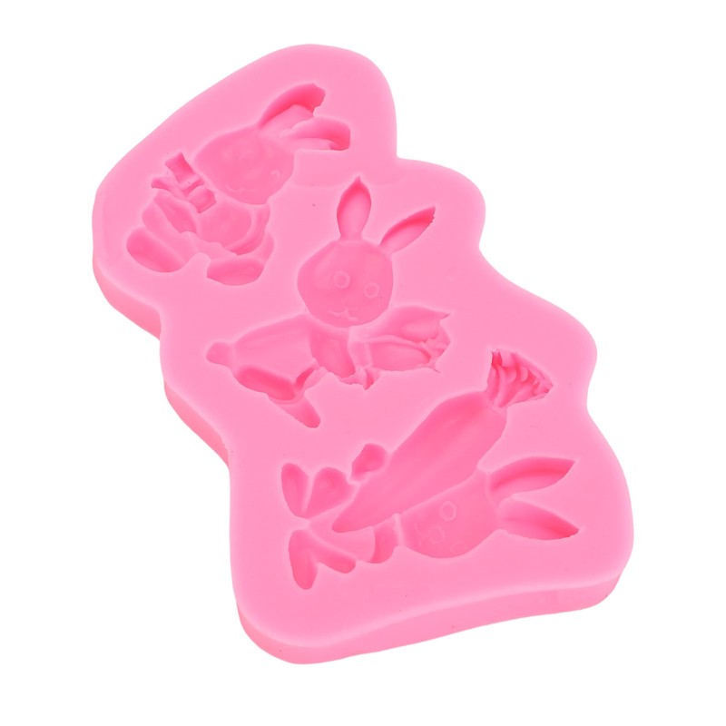 Easter Fondant Mold Cute Bunny Pattern 3D Silicone Mould Rabbit Cupcake Cookie gallery